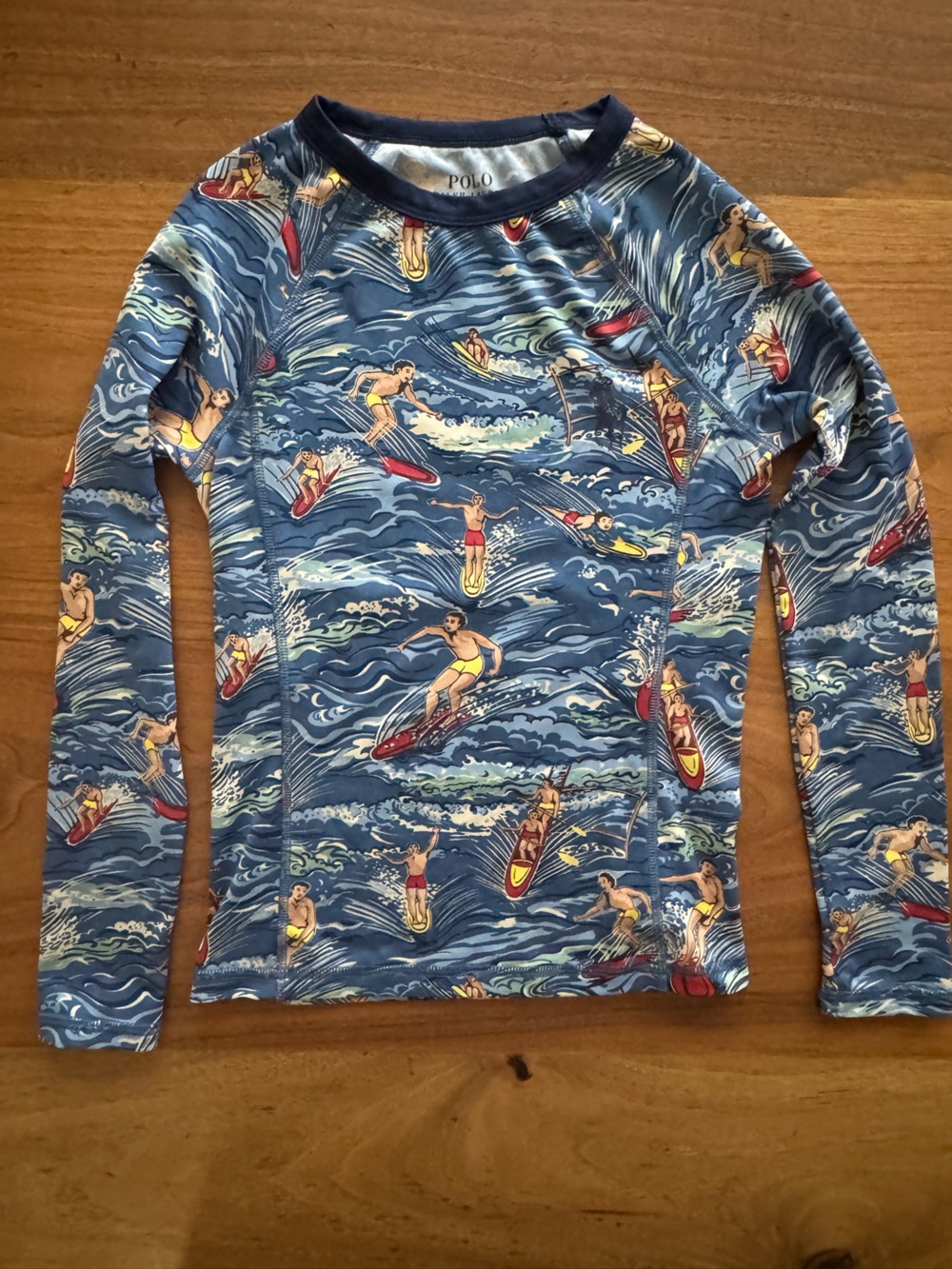 Polo by Ralph Lauren Boys' Blue Surf Print Rashguard